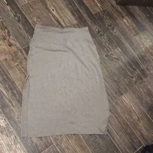 Athleta gray midi skirt side slit